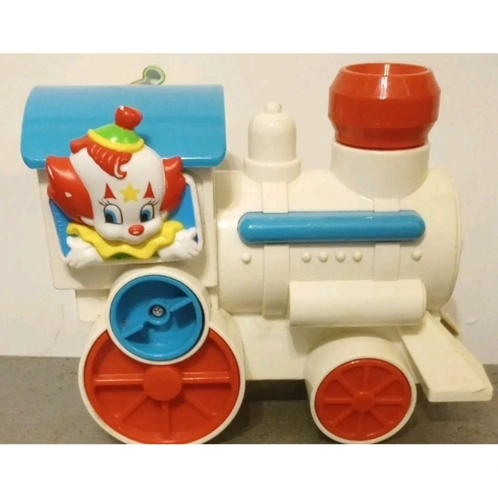 Vtg 90s Circus Remco Bozo's Clown Babies Train RARE HTF Nightlight Musical Toy